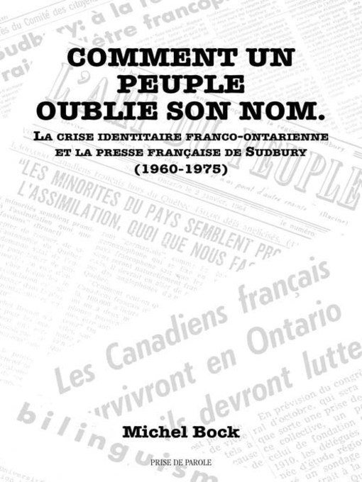 Title details for Comment un peuple oublie son nom by Michel Bock - Available